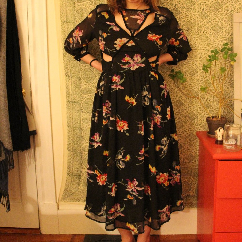 Floral cutout dress
